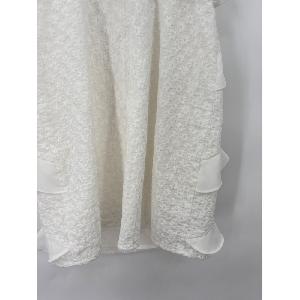 Lovers and Friends Mini Dress Womens XS White Eyelet Ruffle Cutout Revolve - Picture 6 of 13